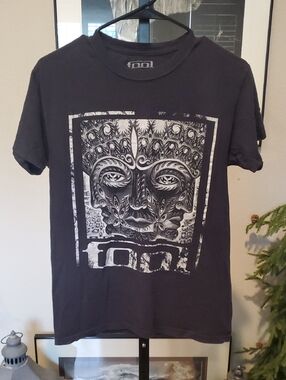 Tool Band Black Graphic Crew Tee with Intricate Face Artwork